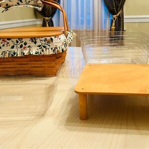 Signed Longaberger Cake Basket with Riser, protecter and liner